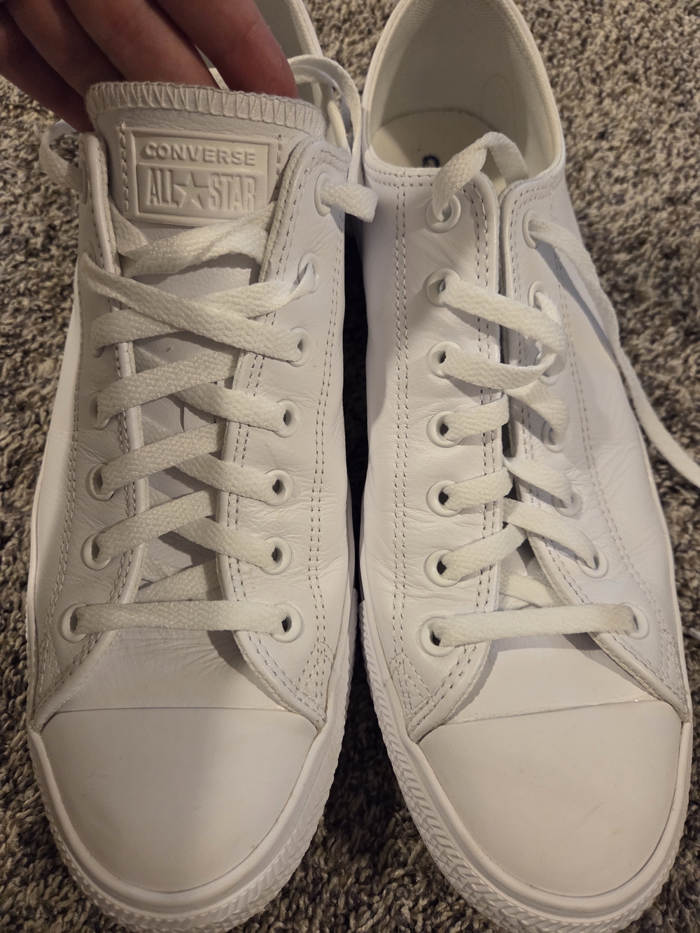 Converse All Star Men’s Low Top Sneakers in White Leather